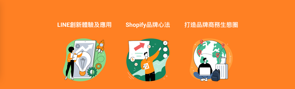 Shopify品牌心法,LINE創新體驗及應用圖示